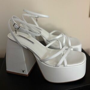 White Platform heels